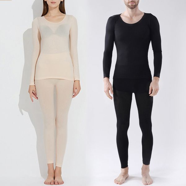

men's long for seamless winter underwear set warm thermal clothing womenmen 221117, Black;white