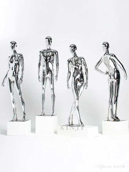 

female mannequin silver electroplating model full body for display, Khaki