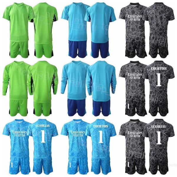 

club team goalkeeper gk soccer long sleeve 1 thibaut courtois jersey 26 luis lopez iker casillas keylor navas 13 andriy lunin paco buyo foot, Black