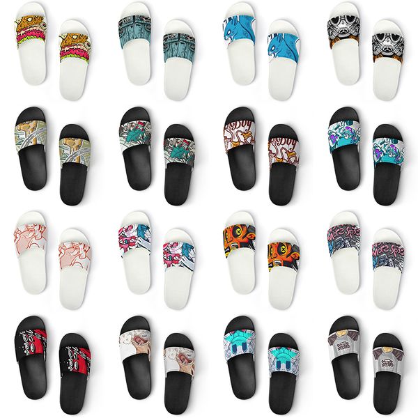

men women custom slippers shoes artoon animal design diy word black white blue red mens trainer 057