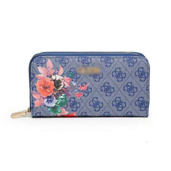 

design bag 2023 new guss double zipper wallet women's old flower hand silver factory wholesale and retail
