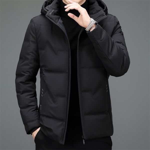 

mens down parkas winter autumn long sleeve white duck jackets fashion windproof coats 221117, Black