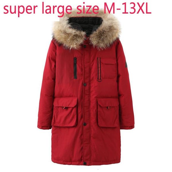 

mens down parkas fashion men long jacket super large fur collar thick xlong loose casual plus size m10xl 11xl 12xl 13xl 221117, Black