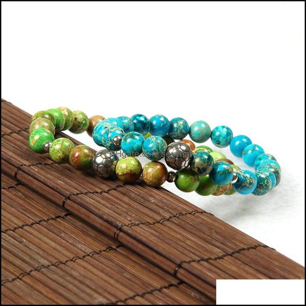 

beaded stainless steel soccer bracelets wholesale 10pcs/lot 8mm mticolor sea sent stone beads with football bracelet for gift drop d dhof0, Black
