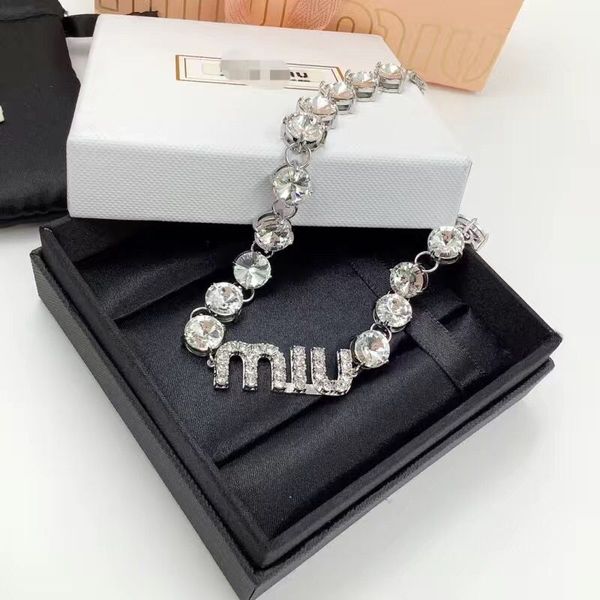 

022 link tiktok live imitation mosang love chain ins female niche design simple drill full, Silver
