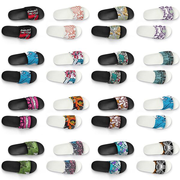 

men women custom slippers shoes artoon animal design diy word black white blue red mens trainer 271