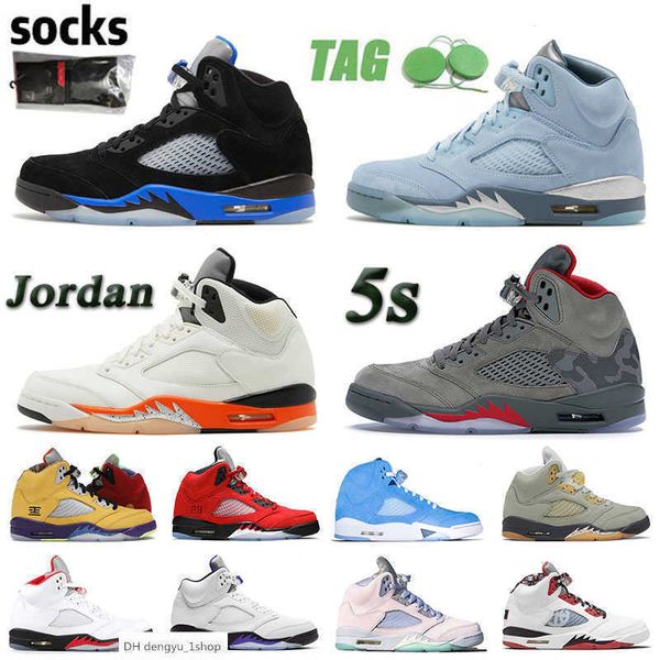

designer jumpman 5 racer blue 5s v mens basketball shoes florida gators marquette fire red concord easter camo sports sneakers trainers wi o, Black