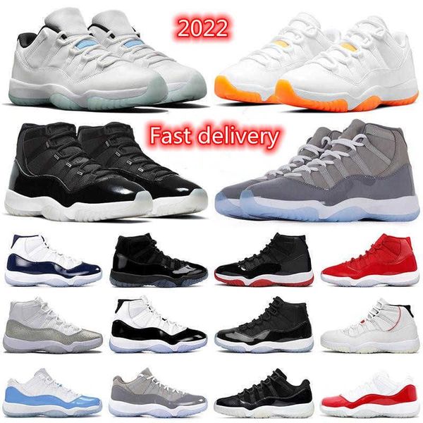 

2021 11 basketball shoes jumpman 11s men women 72- citrus 25th anniversary cool grey bred concord legend blue olive unc menjordon, Black