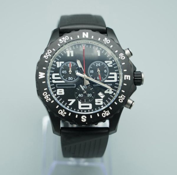

luxury master design men's watch japan quartz endurance pro avenger chronograph 44mm watches black rubber 1884 men watches hardex glass, Slivery;brown