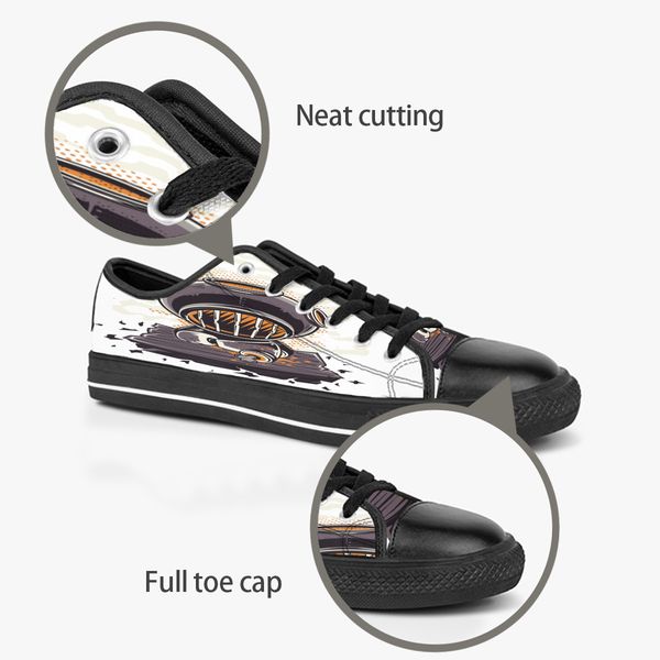 

diy custom shoes classic canvas skateboard casual accept triple black customization uv printing low cut mens womens sports sneakers waterpro
