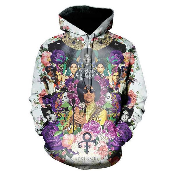 

men's hoodies sweatshirts cool singer prince rogers nelson hoodie men women sweatshirts hoody 3d print fashion harajuku casual tracksui, Black