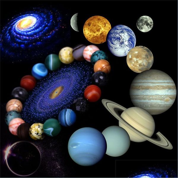 

beaded universe nine planets bracelet agate natural stone beads charm women mens bracelets fashion jewelry gift drop delivery dhtlb, Black