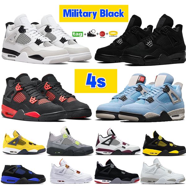 

mens jumpman 4 basketball shoes designer 4s military black cat game royal red thunder university blue men women sneaker bred white oreo se