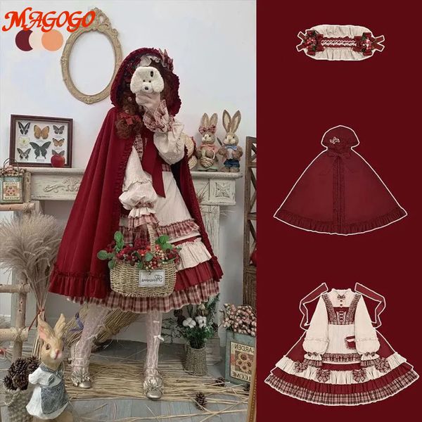 

casual dresses magogo christmas lolita girls costume red cloak soft sisters long sleeve party op sweet 221117, Black;gray