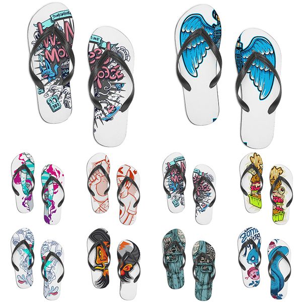 

men women custom shoes beach slides sandals flat shoe mens womens multi color252 summer outdoor customized slide