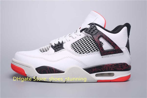 

with box designer shoes basketball shoe sports sneakers retro pale citron white black red jumpman 4s men / iv come with shoebox size 36-47