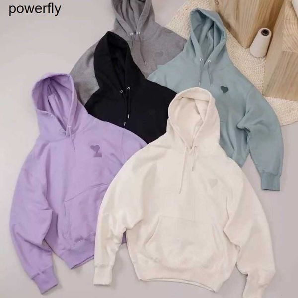 

men's hoodies designer sweatshirts amis sweater men women same love letter embroidery fashion loose casual couple pullover fashion hood, Black