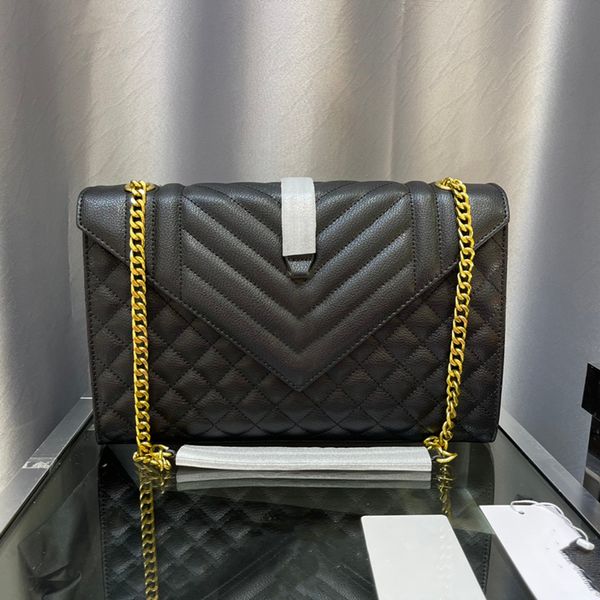 

7a mirror quality designer chain bag large shoulder crossbody clutch bags purses genuine caviar leather grosgrain lining message handbags wa