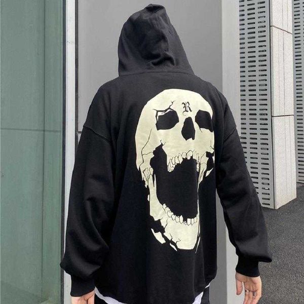 

hoodie for men reveal cotton venge designer brand fashion hip hop revenge talk skeleton printed high street plush fog hiphop dlma, Black