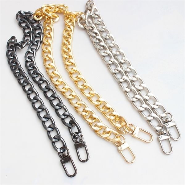 

bag parts accessories thick aluminum chain for s replacement purse shoulder crossbody strap diy 3060100cm cluth small handbag handle 221116, Black