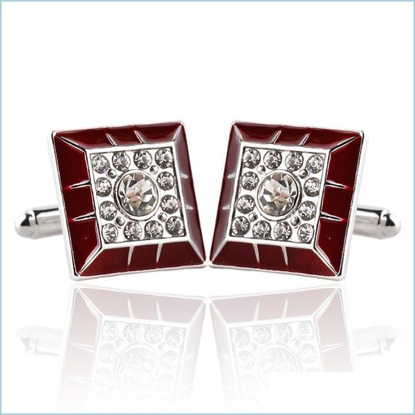

cuff links style cufflinks enamel diamond wedding business suit sleeve button cuff links for men fashion jewelry drop delivery tie cl dhq0p, Silver