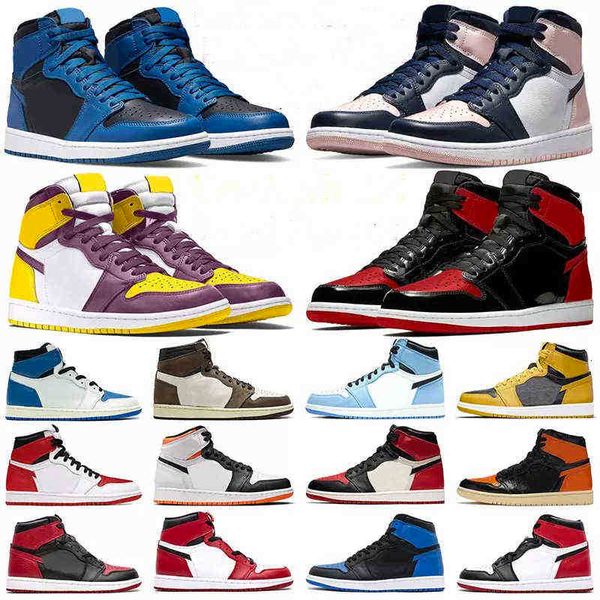 

shoes jumpman 1 men women 1s bred patent brotherhood bubble gum dark marina blue university stage haze heritage chicago black toe