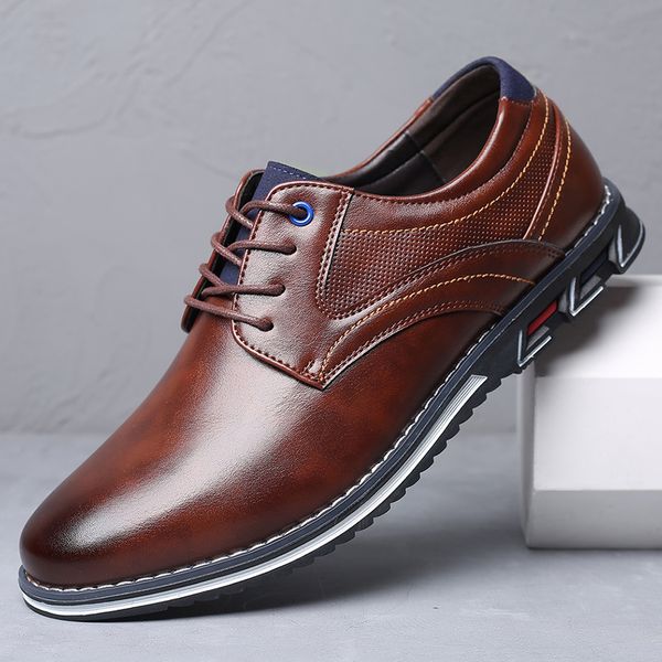 

dress shoes big size casual men business brand trend fashion black brown breathable 221117
