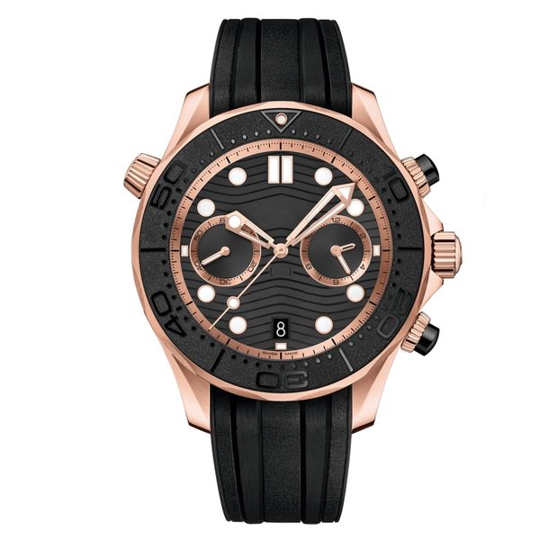 

mens watch automatic movement watches wristwatch black dial 44mm ceramic bezel sapphire glass diving men watches super waterproof fashion wa, Slivery;brown