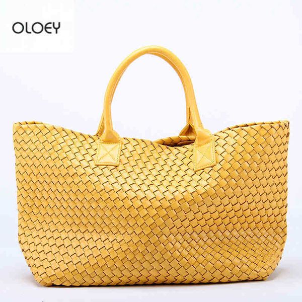 

fashion woman's bottegaa designer bags venetaa luxury handbag oloey new woven handbags sheepskin shoulder bag large capacity bucket tot