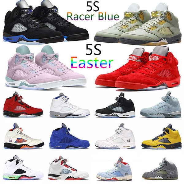 

jumpman 5 5s mens basketball shoes racer blue easter concord oreo red suede sail wolf gray fire red moonlight white coment what jordon, Black