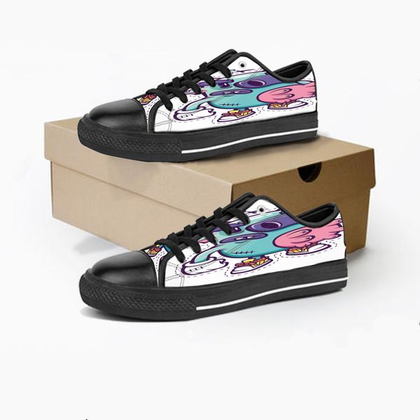 

custom en women low diy shoes canvas skateboard sneakers triple black customization uv printing sports sneakers wangji 180-617 ization