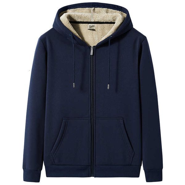 

fleece big size mens clothes winter thick warm hoodie men brushed hooded zip-up sweatshirt 7xl 8xl large thermal hoody male i7p5, Black