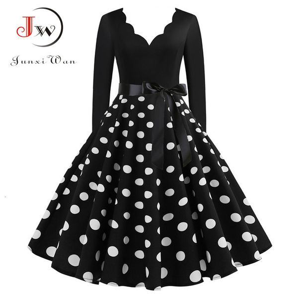 

casual dresses women vintage long sleeve christmas winter swing elegant lacework party robe black print year 221117, Black;gray