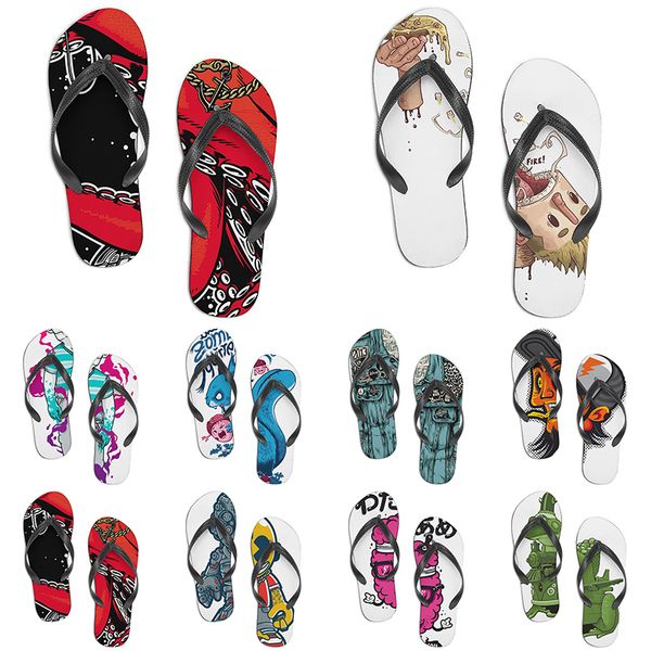 

men women custom slippers cartoon design anime diy word black white blue red purple mens colorful trainer 033
