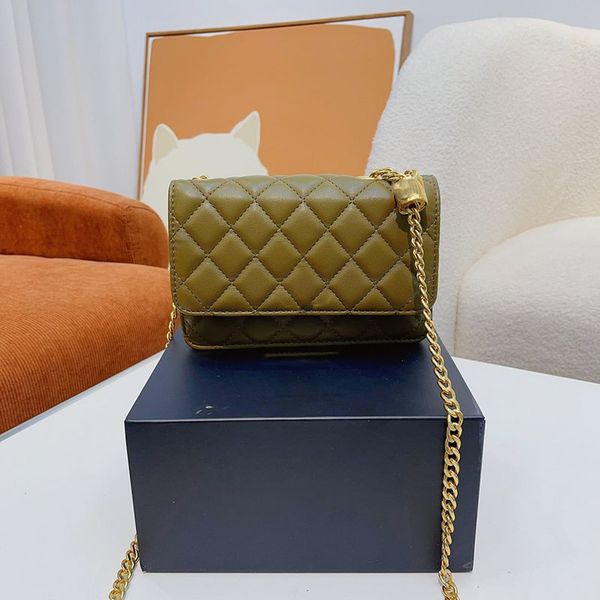 

retro gold pillar women classic flap shoulder bag adjustable chain diamond lattice leather quilted mini luxury designer bag wallet trend han