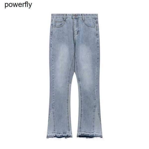

designer men's jeans galery dept straight loose washed light blue men women fashion streetwear jeans pants