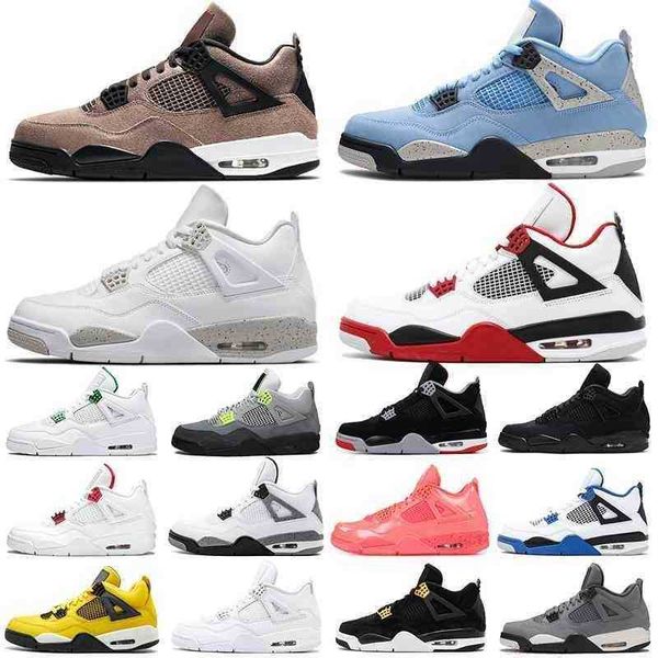 

university blue 4s outdoor shoes jumpman 4 taupe haze cool grey fire red black cat women mens trainers sports sneakers size 36-47