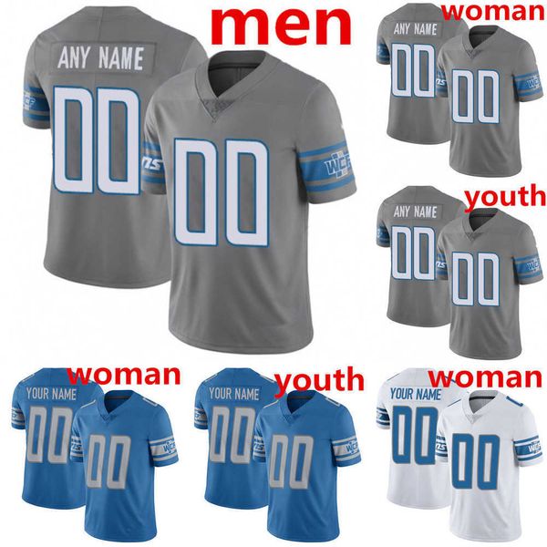 

97 aidan hutchinson jersey 18 jameson williams custom detroit''lions''20 barry sanders 16 jared goff 32 d'andre swi, Black;red