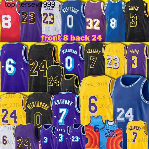 

carmelo 7 anthony jersey 8 24 3 davis 6 basketball jerseys russell 0 westbrook 23 black gold white purple men kids youth mamba talen 5, Black;red