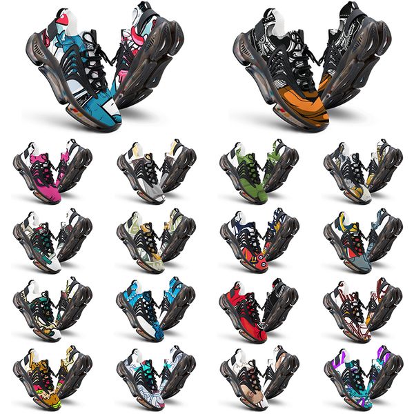 

elastic running shoes custom shoes men women diy white black green yellow red blue mens trainer outdoor sneakers size 38-46 color173
