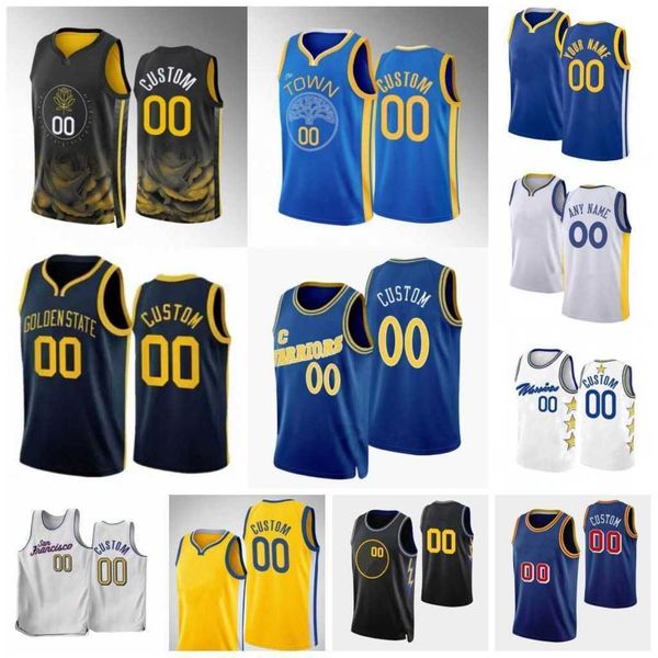 

custom printed 2022-23 new city basketball jerseys 30 stephen 22 andrew curry wiggins jerseys 11 klay thompson 33 james wiseman 00 jonathan, Black;red