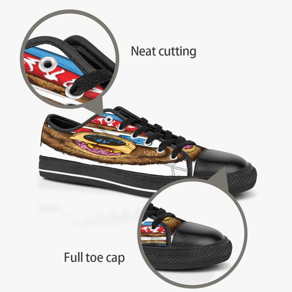 

custom shoes classic canvas low cut skateboard casual triple black accept customization uv printing low mens womens sports sneakers breathab