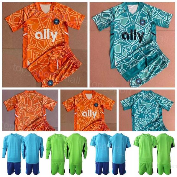 

club team mls charlotte fc goalkeeper soccer 1 kristijan kahlina jersey set gk long sleeve 31 george marks 23 pablo sisniega 30 adrian zende, Black