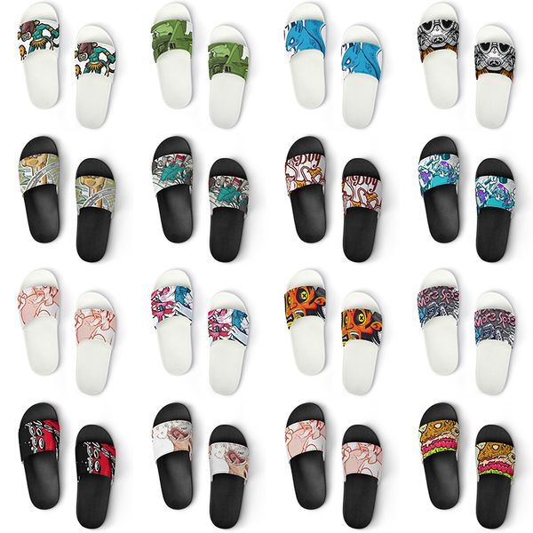 

men women custom slippers shoes artoon animal design diy word black white blue red mens trainer 013