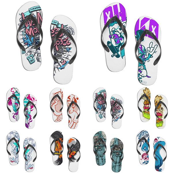 

men women custom shoes beach slides sandals flat shoe mens womens multi color254 summer outdoor customized slide
