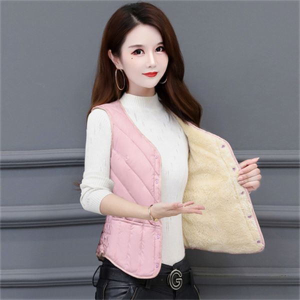 

women's vests autumn and winter down cotton vest women's light and thin warm vest korean version short pink slim fit allmatch larg, Black;white