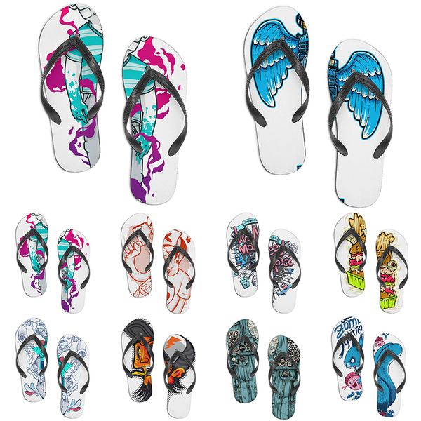 

men women custom shoes beach slides sandals flat shoe mens womens multi color276 summer outdoor customized slide