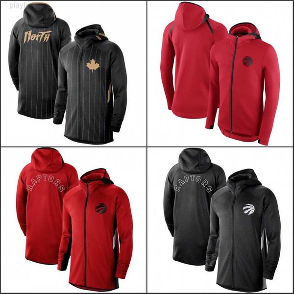 

college basketball wears toronto raptors''men training sweatshirt authentic showtime therma flex performance full-zip hoodie, Black