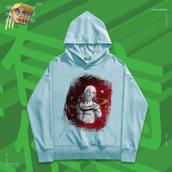 

designer men hoodies traviss scotts pullover luxury sweatshirts manager rap singer hooded sweater hoodie male casual long sleeve winter coat, Black