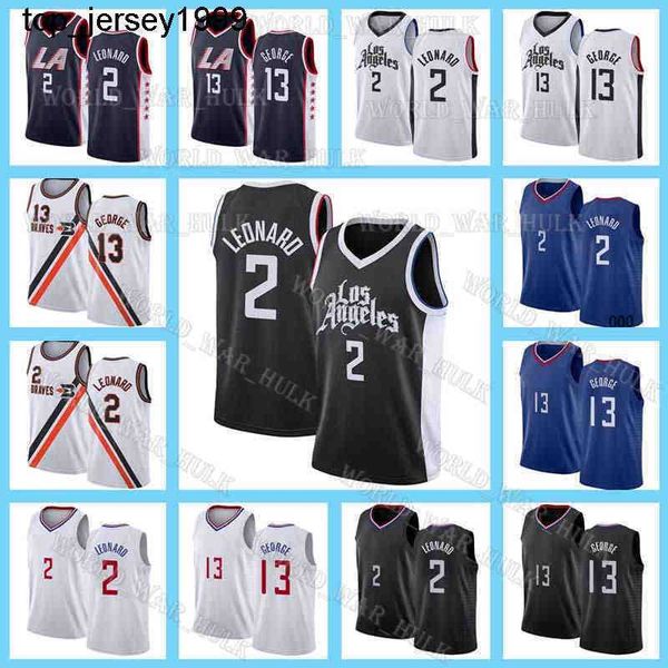 

leonard paul 13 george basketball jersey los 2 clipper 2021 2022 angeles kawhi jerseys black la's blue city san diego state college, Black;red
